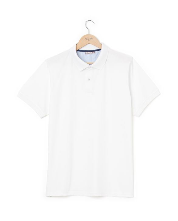 Polo jersey manches courtes blanc