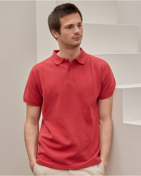 Polo piqué manches courtes rouge