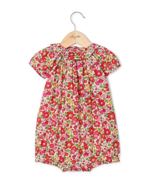 Barboteuse col volanté en tissu Liberty Betsy