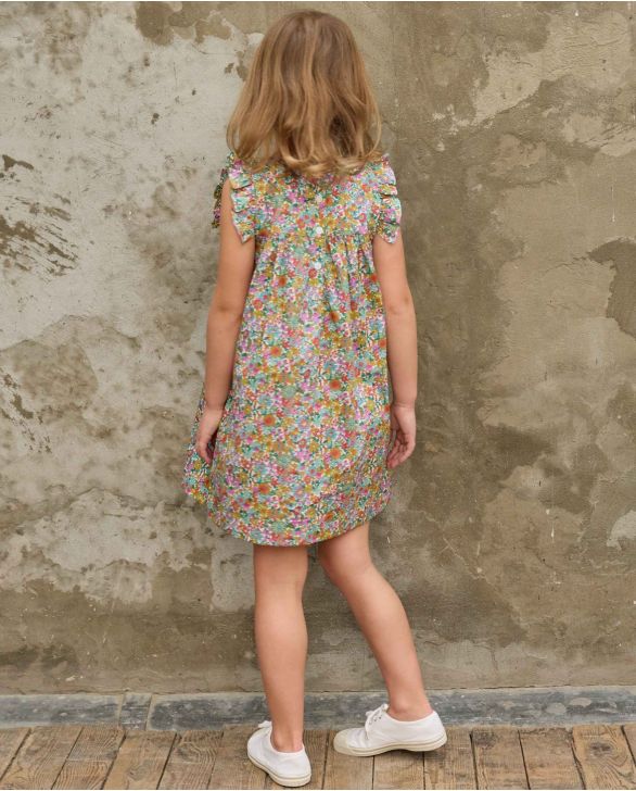 Robe volant épaule en tissu Liberty June Blossom