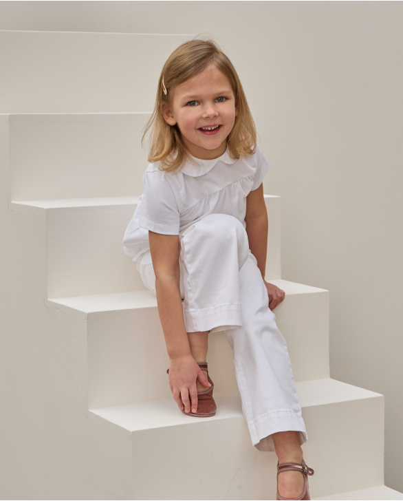 T-shirt blanc col rond blanc