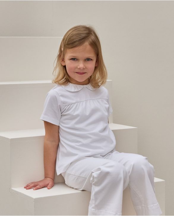 T-shirt blanc col rond blanc