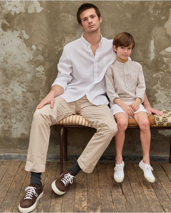 Pantalon chino twill beige