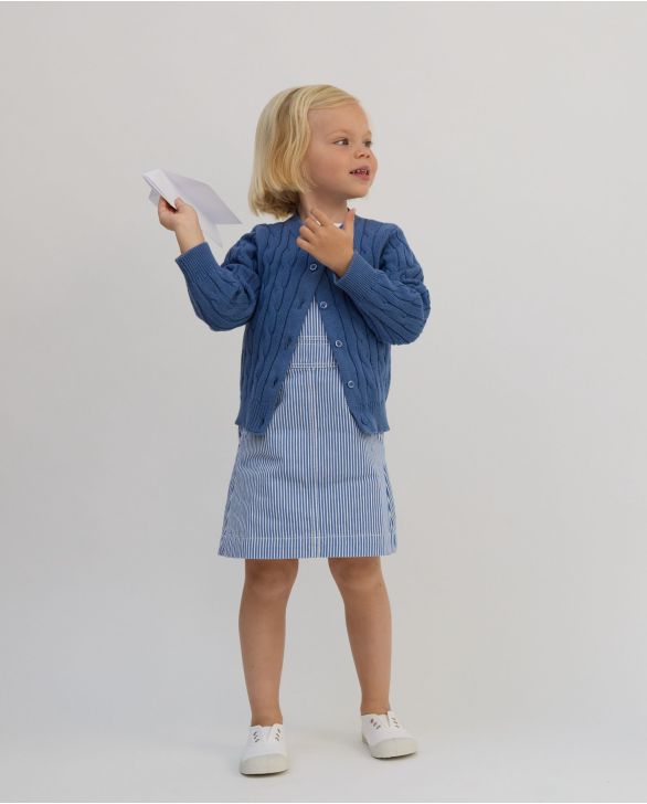 Cardigan torsades coton bleu