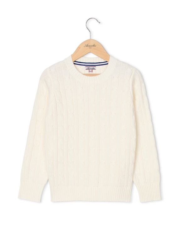 Pull torsades coton écru