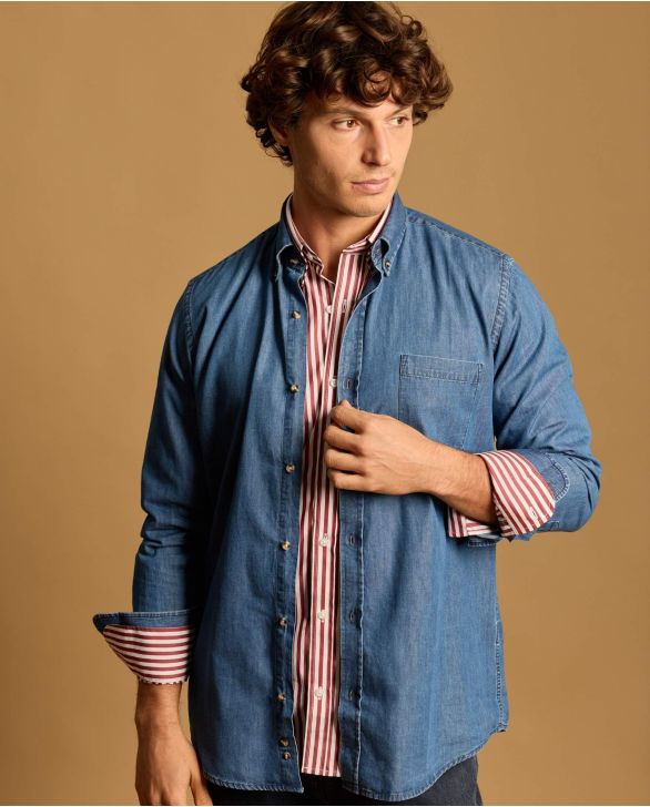 Chemise col boutonné manches longues