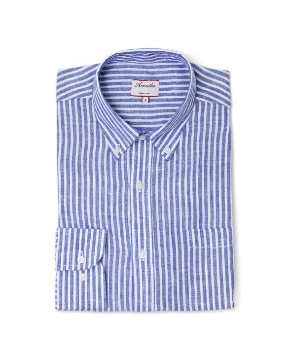 chemise col boutonné lin 