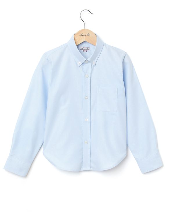 chemise oxford manches longues ciel