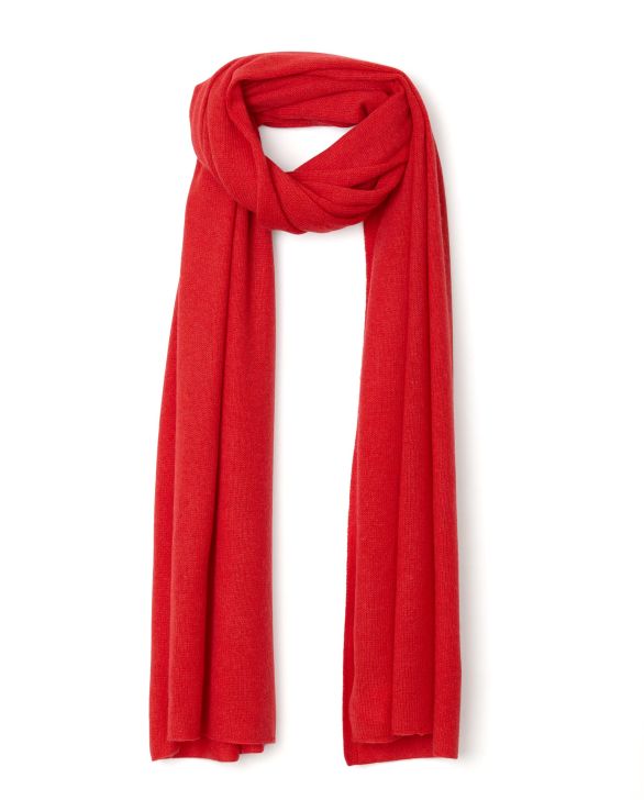 Echarpe longue orange 100% cachemire