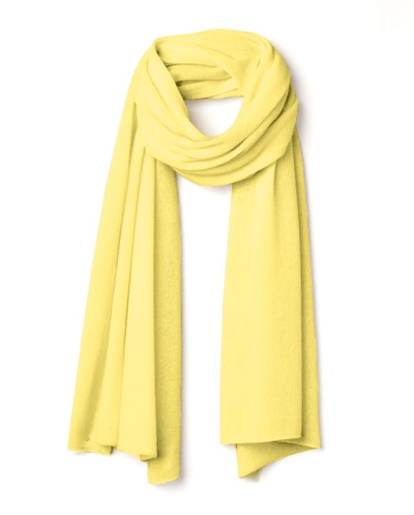 Echarpe longue jaune 100% cachemire