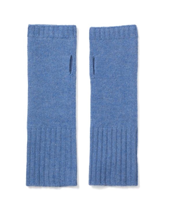 Mitaines bleu chiné 100% cachemire