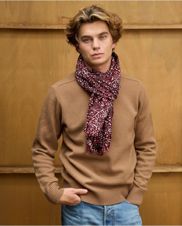 Echarpe en laine imprimé indien