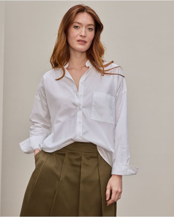 Chemisier manches longues oversize blanc