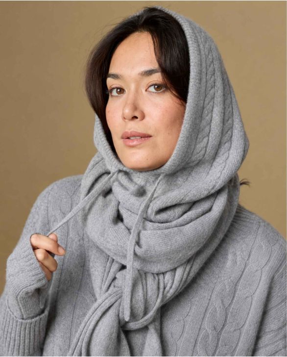 cagoule EMMA torsades 100% cachemire