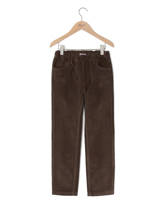 Pantalon élastiqué velours chocolat 