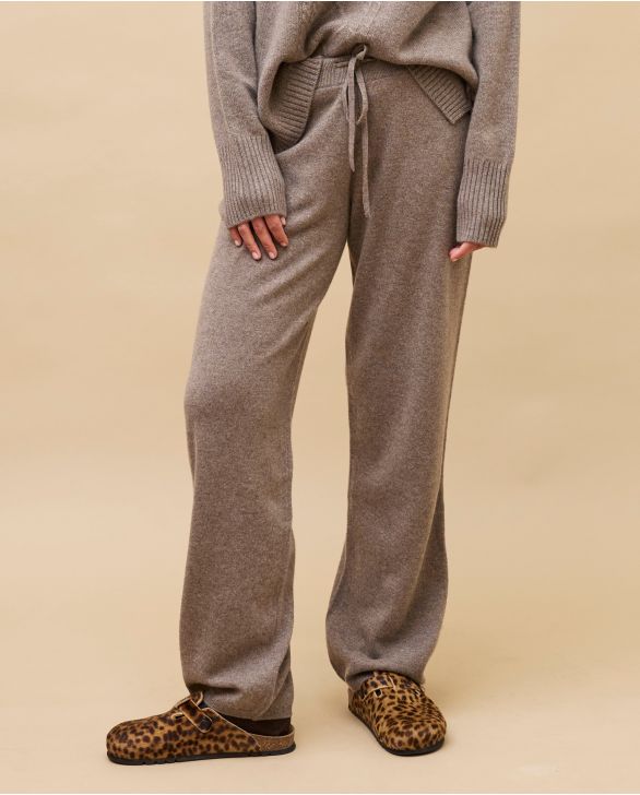 Pantalon taupe 100% cachemire