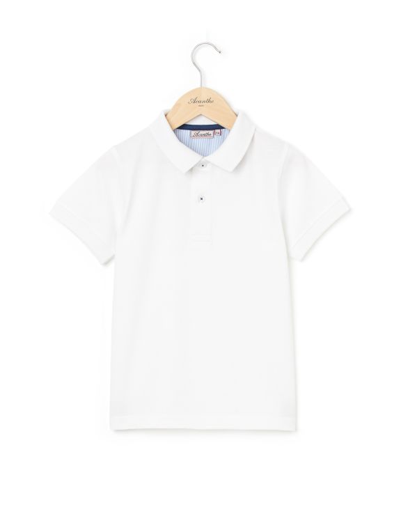 Polo jersey manches courtes blanc 12a-14a
