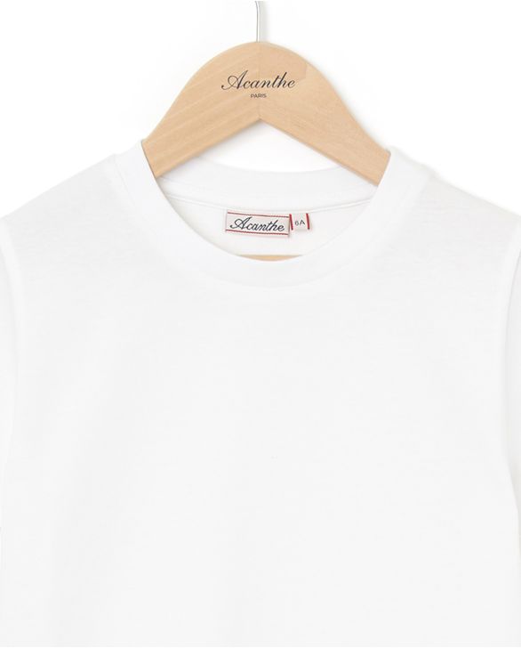 Tee shirt col rond blanc 12a-14a