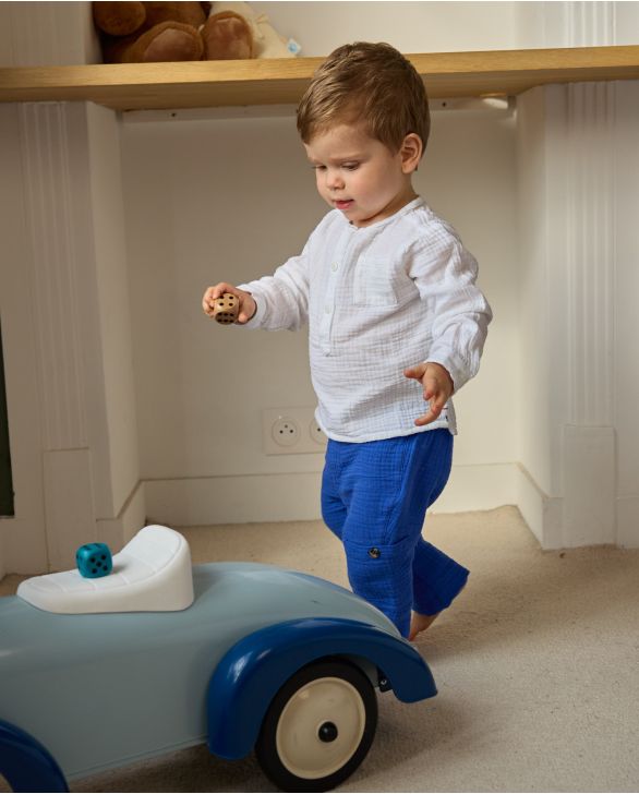 Pantalon gaze de coton bleu