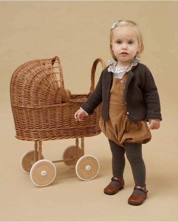 Body blanc col volanté en tissu Liberty Miniature Wonderland