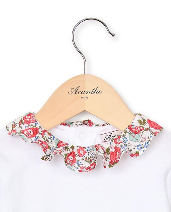 Dors bien blanc col volanté en tissu Liberty Felicite