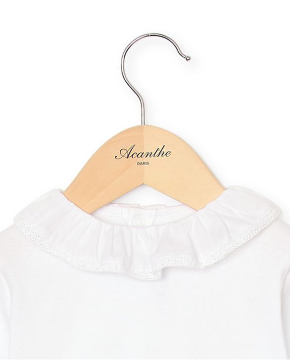 Dors bien blanc col volanté blanc dentelle 