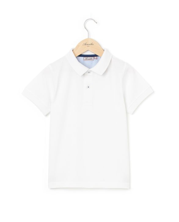 Polo jersey manches courtes blanc 12a-14a