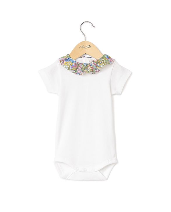 Boby blanc col volanté en tissu Liberty Margaret Annie