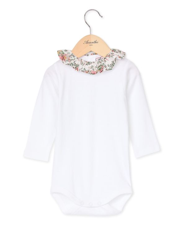 Body blanc col volanté en tissu Liberty Miniature Wonderland