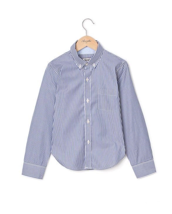 Chemise manches longues rayure bleu foncé