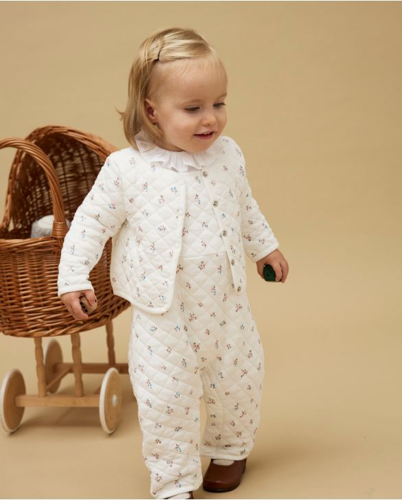 Salopette molletonnée imprimé fleur 