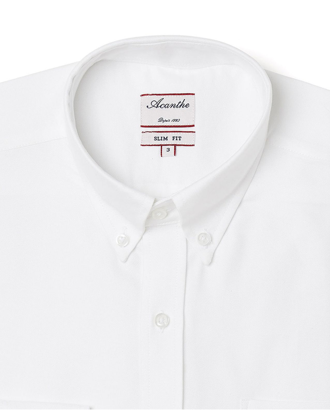 Chemise ajustée col boutonné oxford blanc