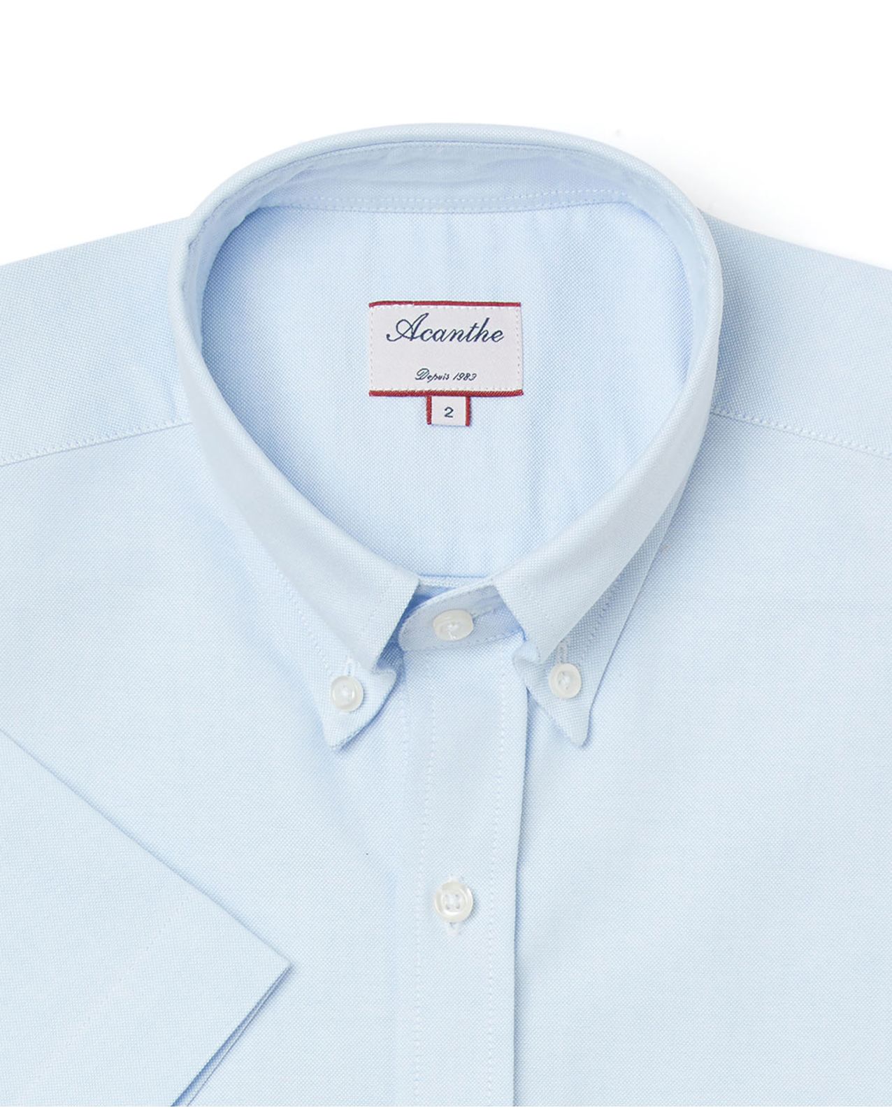 Chemise regular col boutonné oxford ciel manche courte