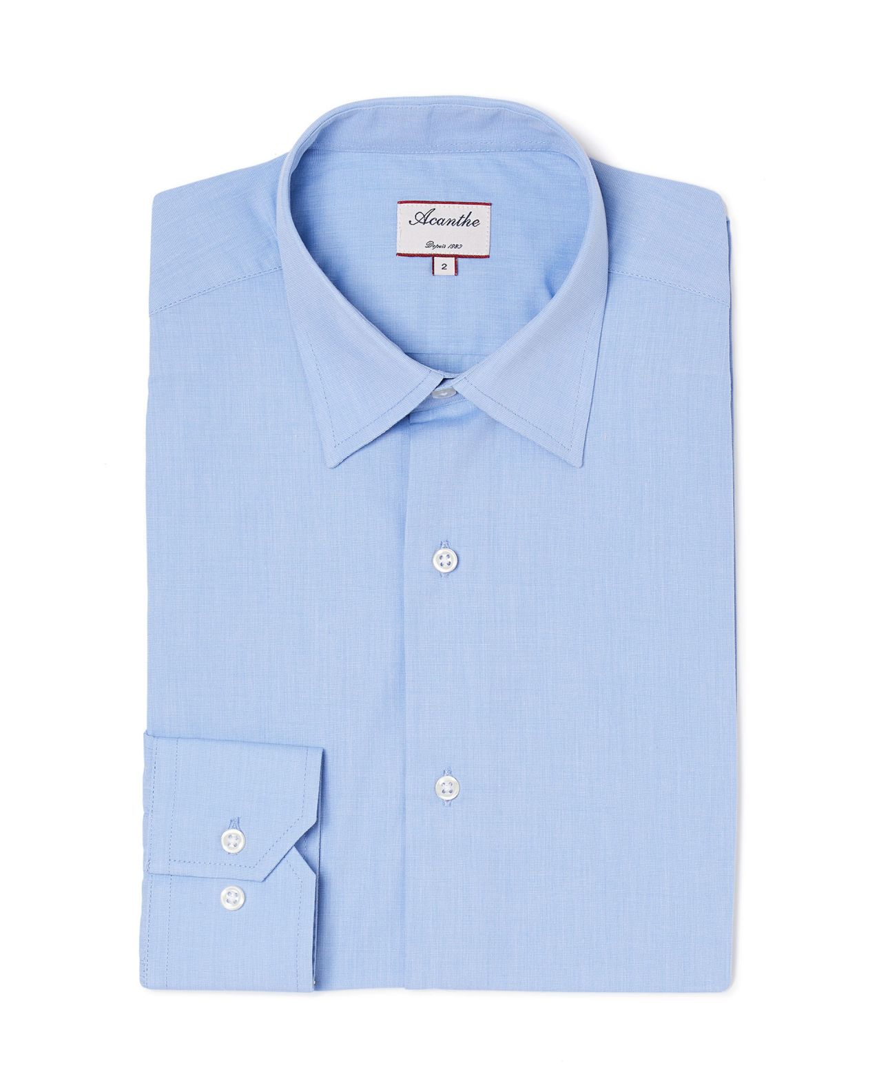 Chemise fil à fil col italien