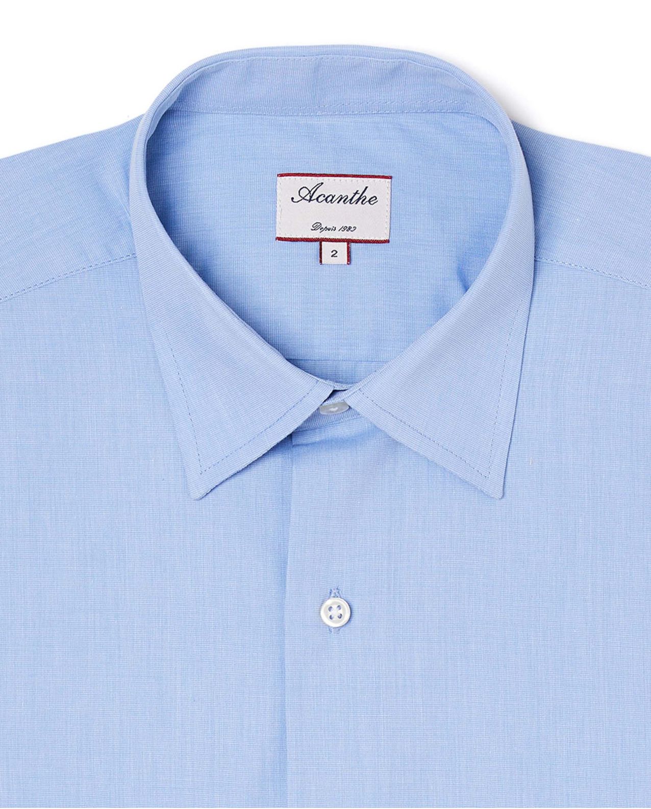 Chemise fil à fil col italien