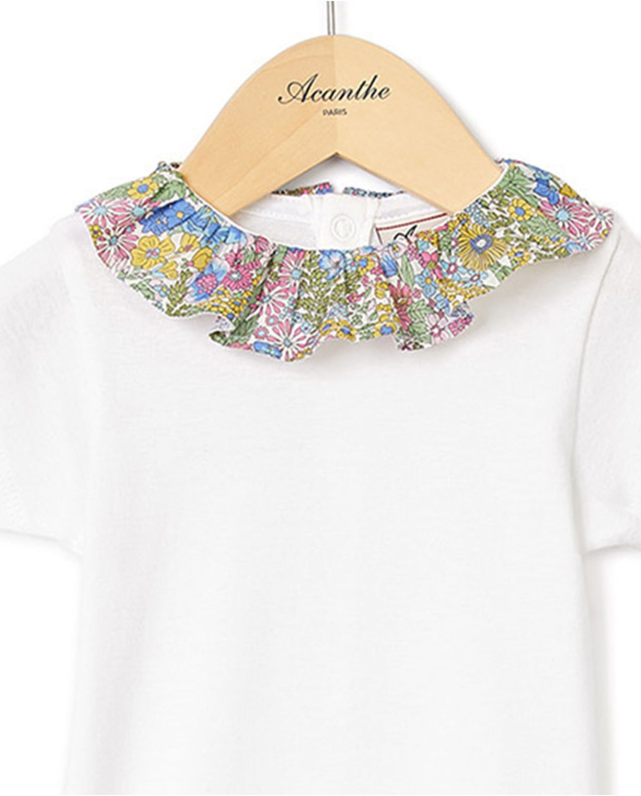 Boby blanc col volanté en tissu Liberty Margaret Annie