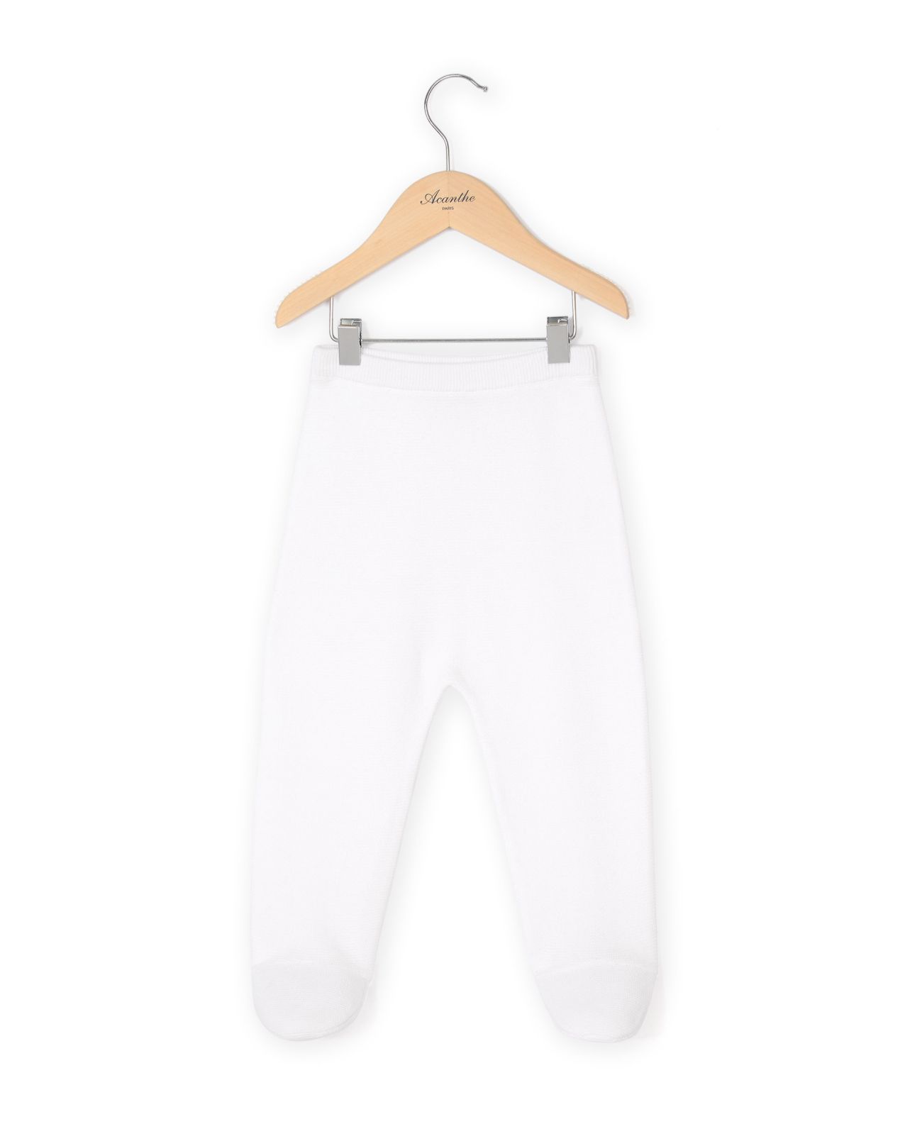 Pantalon point mousse avec pieds blanc 