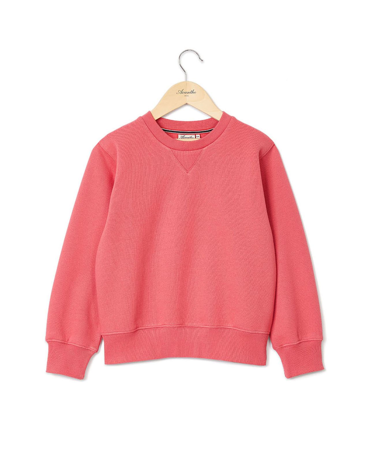 Sweat col rond framboise