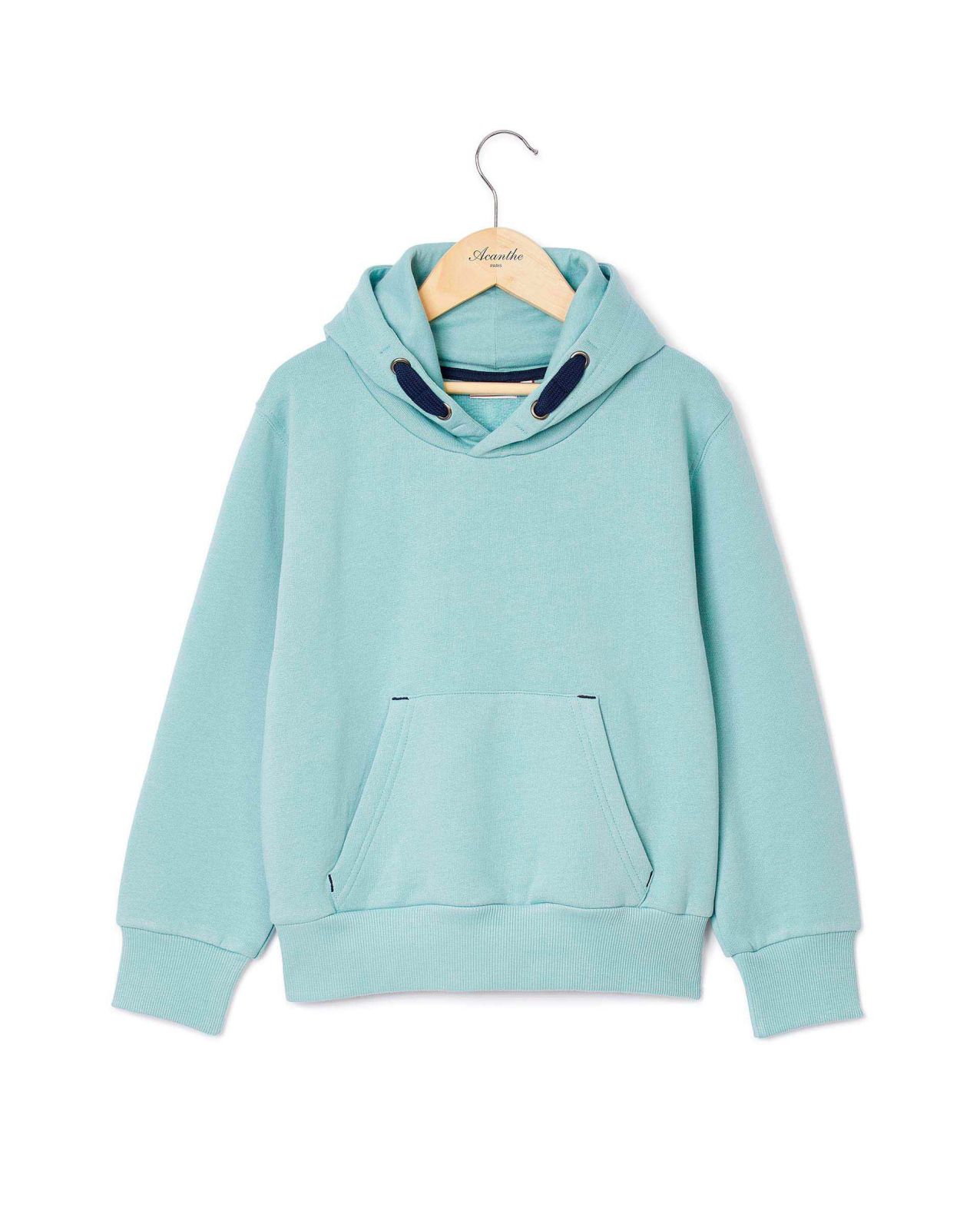 Sweat à capuche vert d'eau