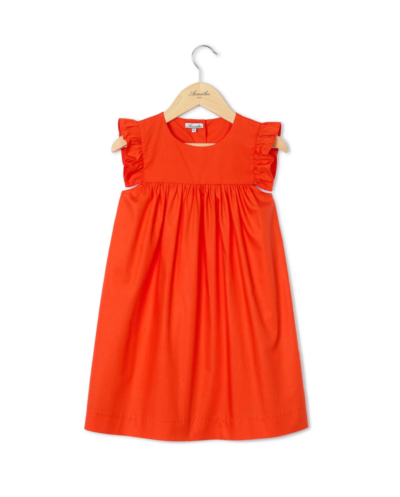 Robe volant épaule rouge