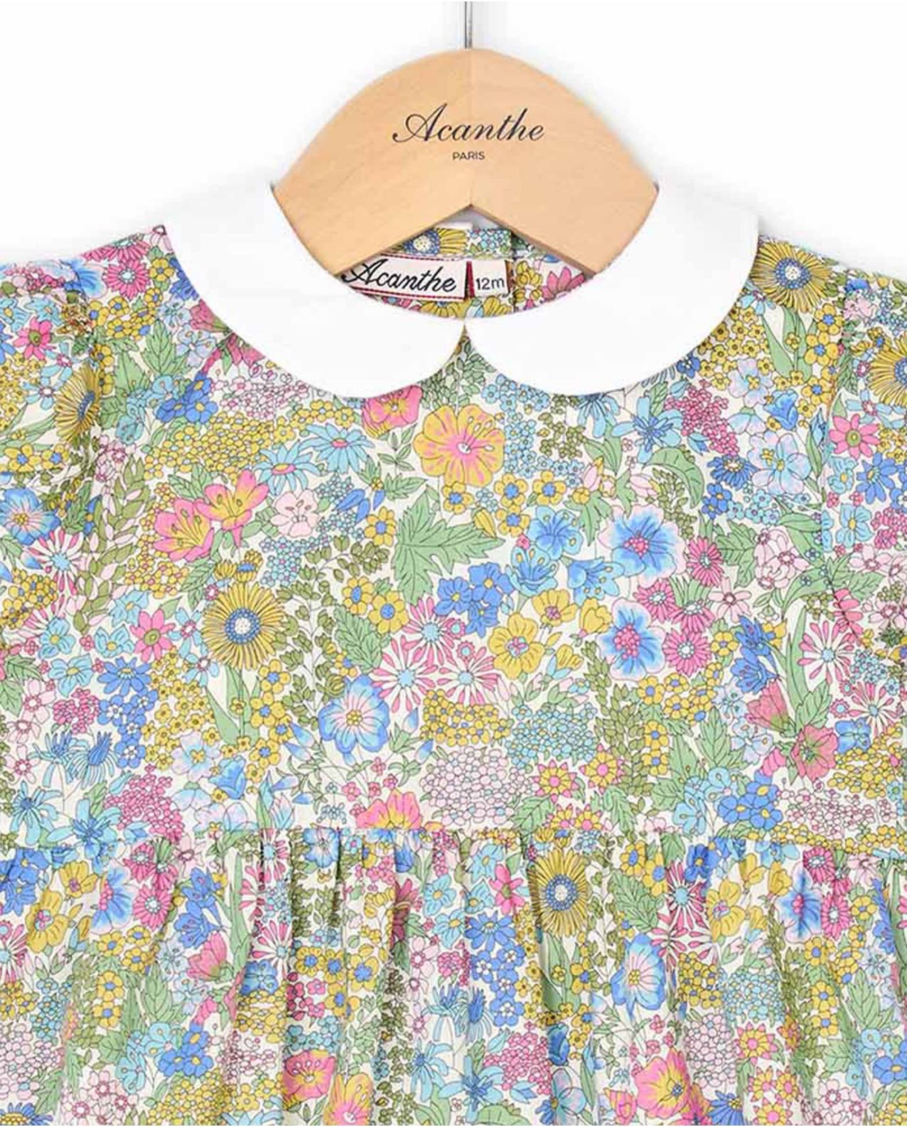 Barboteuse col rond en tissu Liberty Margaret Annie