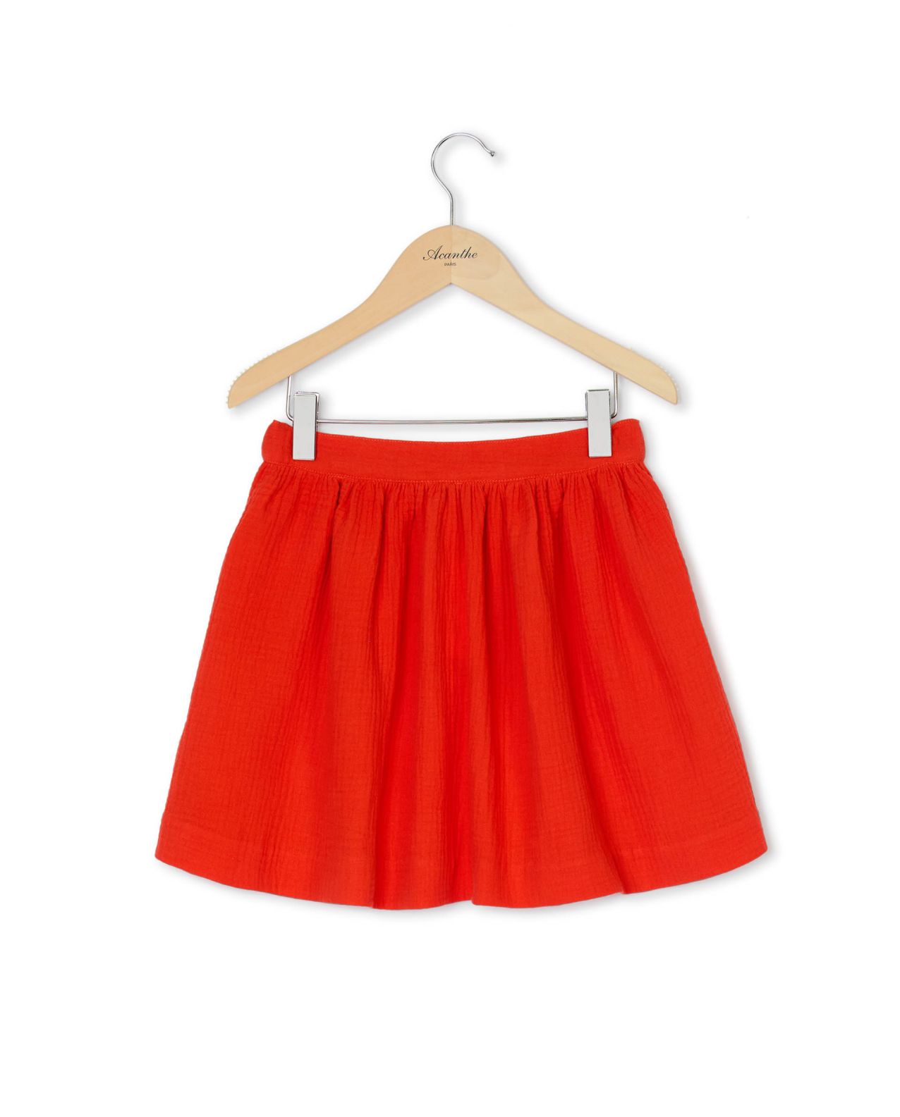 Jupe gaze de coton rouge 