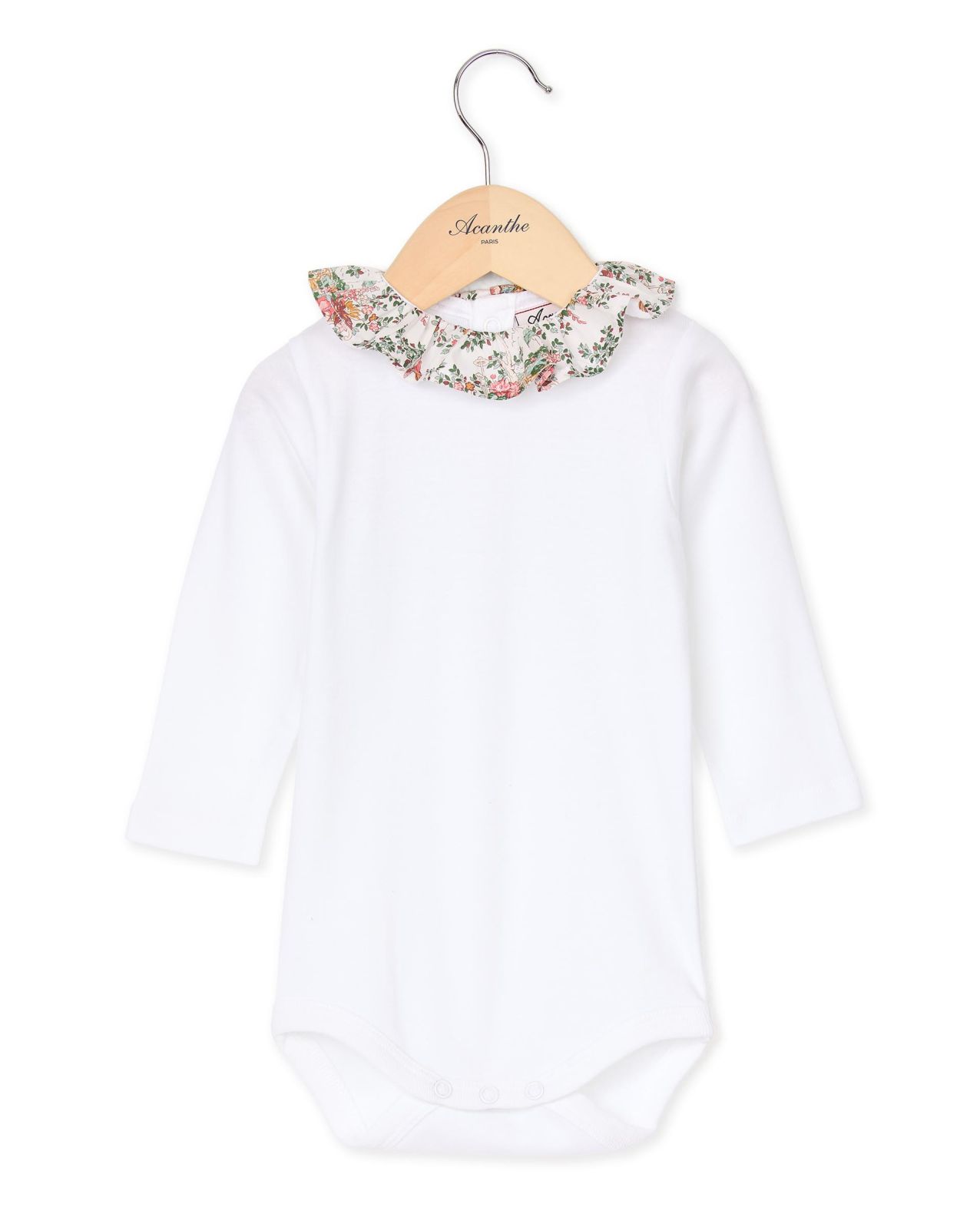 Body blanc col volanté en tissu Liberty Miniature Wonderland