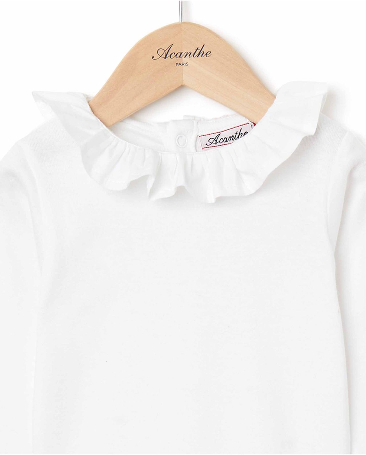body blanc col volanté blanc