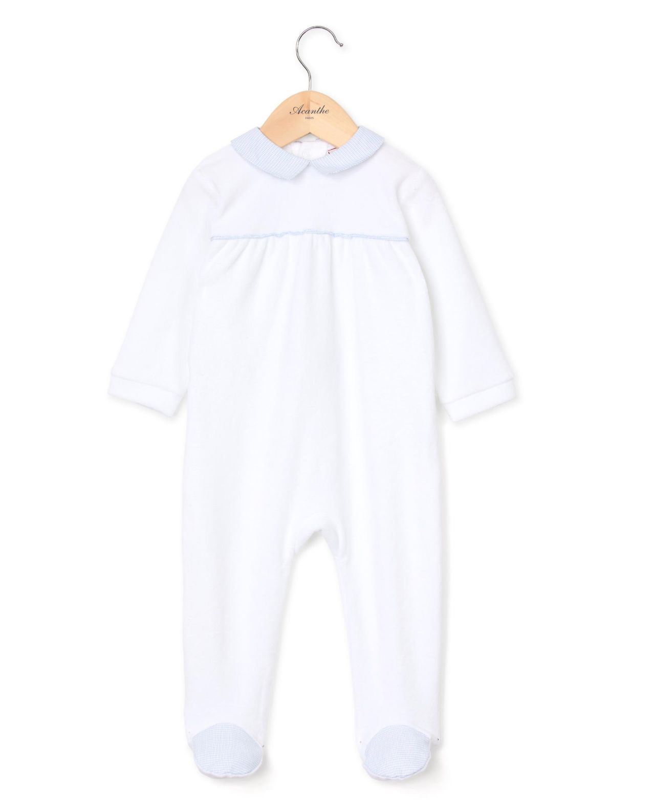 Dors bien blanc col carré vichy ciel