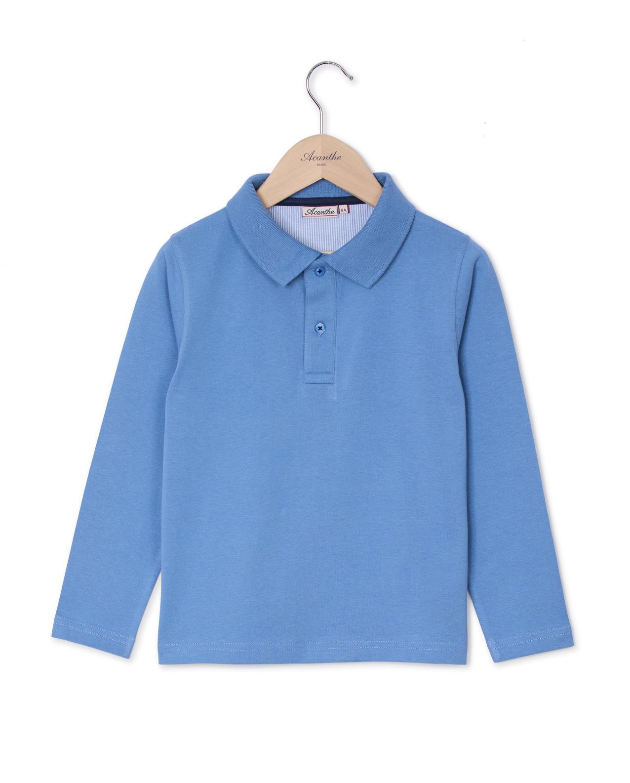 Polo jersey manches longues bleu
