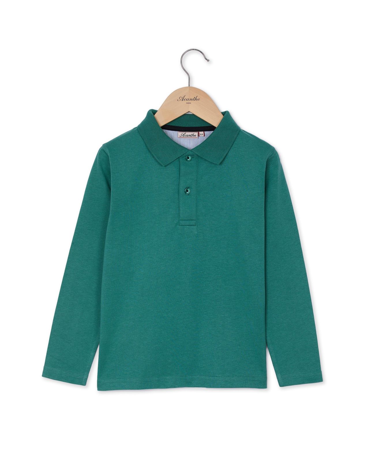 Polo jersey manches longues vert