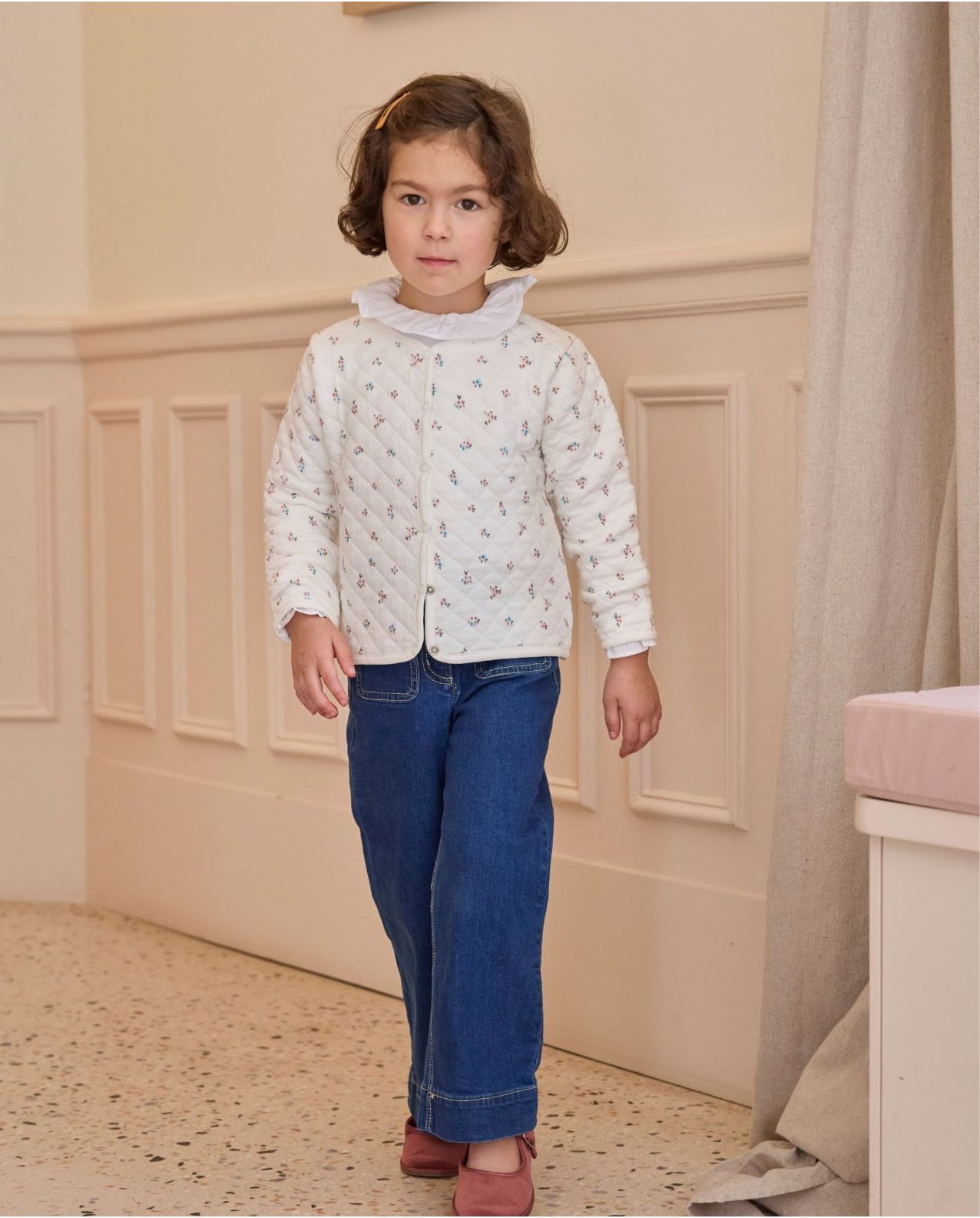 Cardigan molletonné imprimé fleur