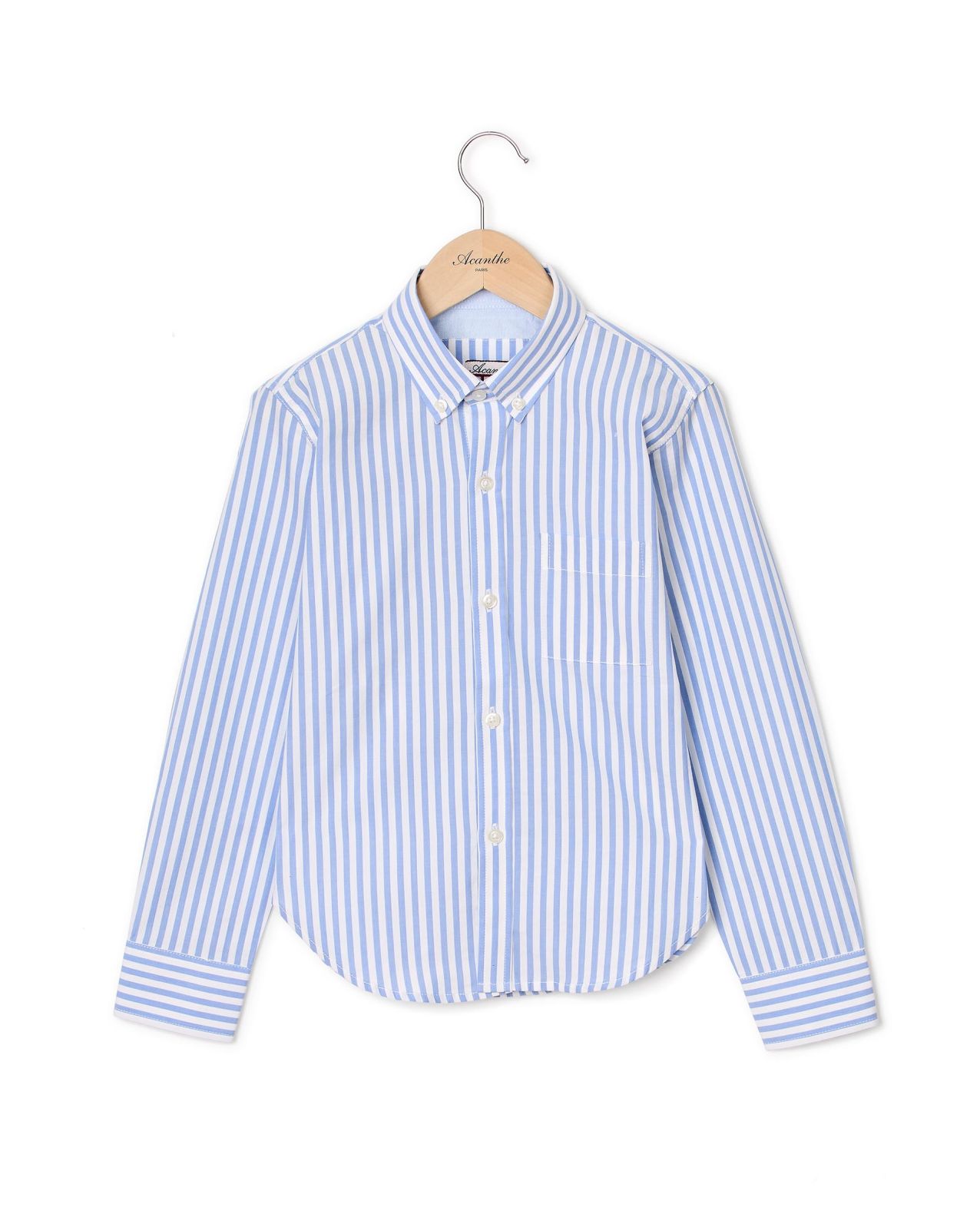 Chemise manches longues rayure ciel