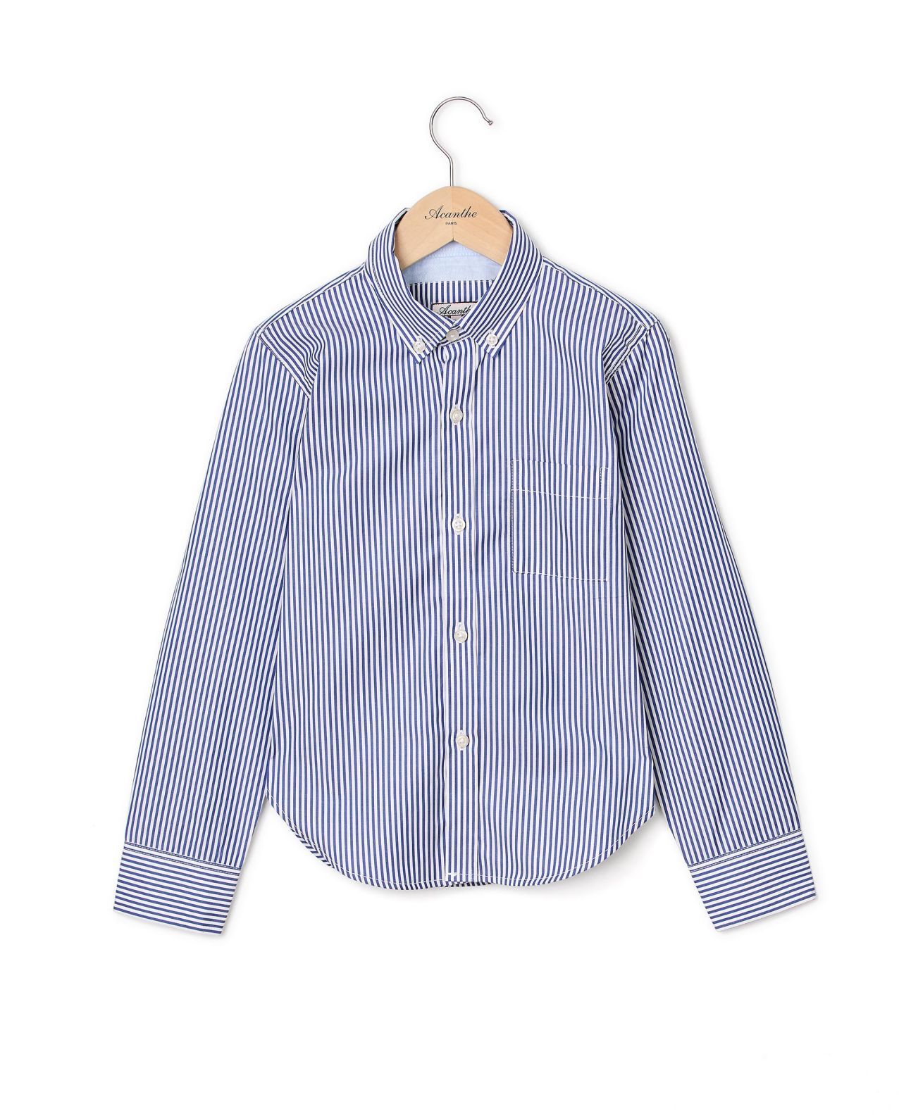 Chemise manches longues rayure bleu foncé